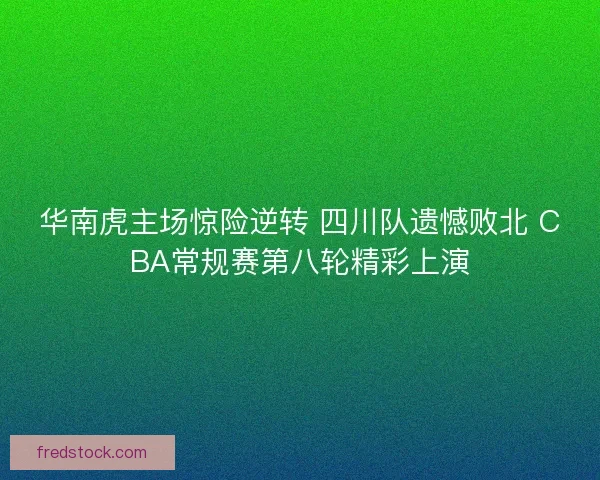 华南虎主场惊险逆转 四川队遗憾败北 CBA常规赛第八轮精彩上演 华南虎主场惊险逆转 四川队遗憾败北 CBA常规赛第八轮精彩上演